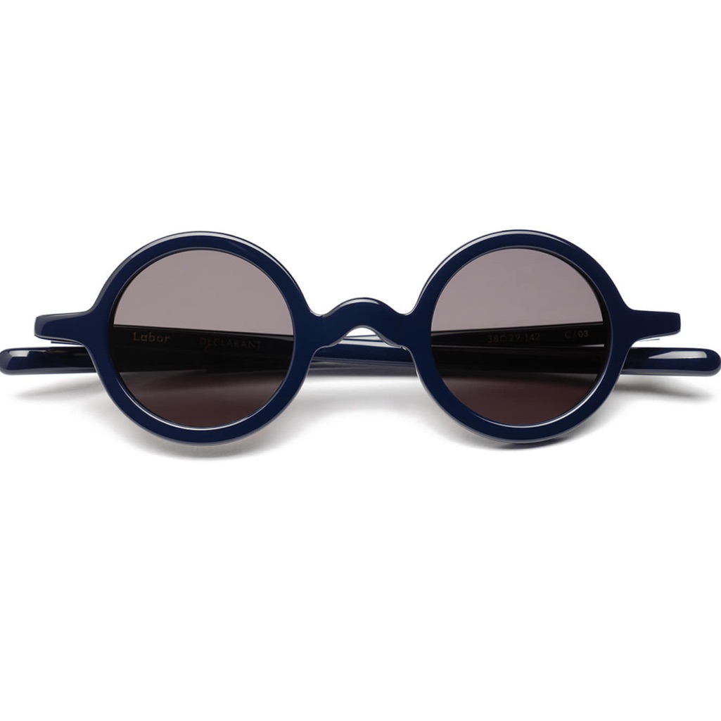 Declarant Navy Round Sunglasses